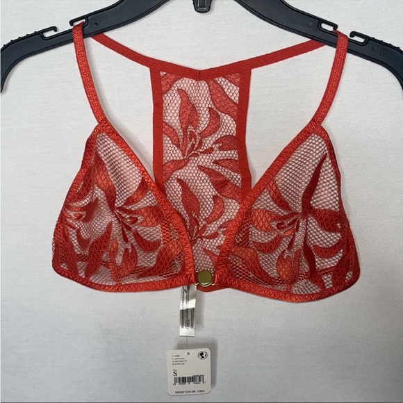 Free People Raya Embroidered Bralette / Red Henna Sz SMALL - Picture 5 of 11